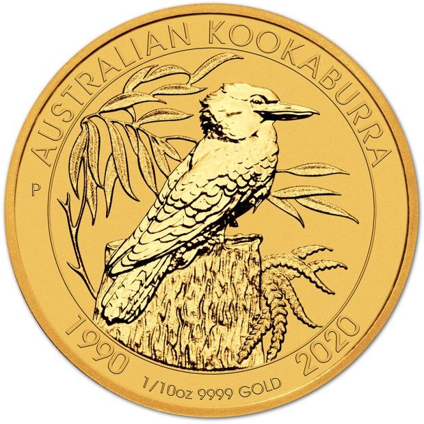 Perth Mint Australian Kookaburra Ledňáček 30.výročí 1990- 1/10 oz