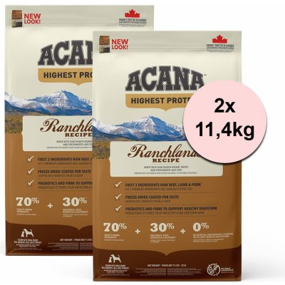Acana Ranchlands Recipe 2 x 11,4 kg – Hledejceny.cz