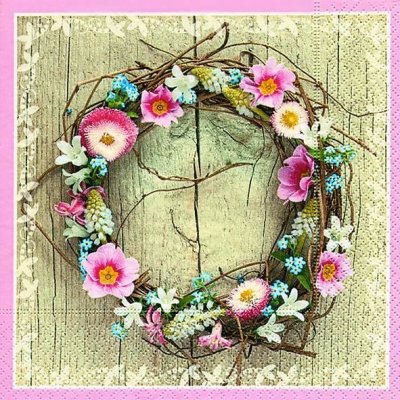 Ubrousky na dekupáž Jarní věnec 1ks – Hledejceny.cz