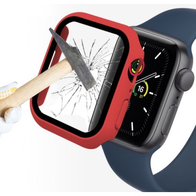 ENKAY Obal s tvrzeným sklem pro Apple Watch 9 / 8 / 7 41mm červený 35918 – Zboží Živě
