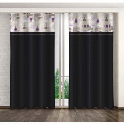 Černý závěs s levandulovým potiskem Šírka 160 cm | Dĺžka 250 cm čierna – Zboží Dáma Černý závěs s levandulovým potiskem Šírka 160 cm | Dĺžka 250 cm čierna – Zboží Dáma