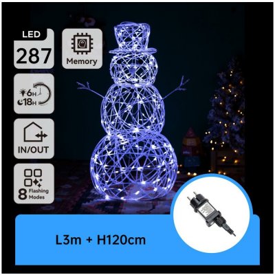 Aigostar LED Venkovní vánoční dekorace 3,6W 31 230V 6500K 120cm IP44 sněhulák AI0506 – Hledejceny.cz