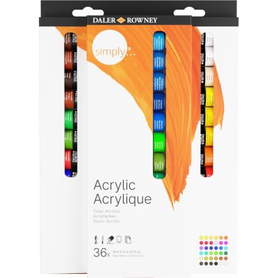 Daler Rowney Simply sada akrylových barev Assorted Colours 36 ks 12 ml – Zboží Dáma