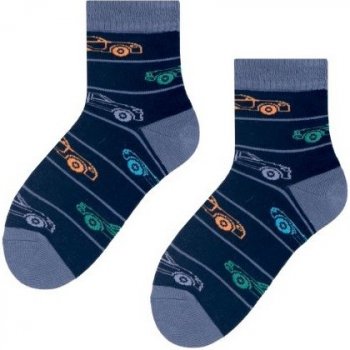 STEVEN Chlapecké ponožky s auty - tmavě modré