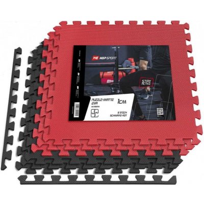 Hop-Sport Podložka puzzle EVA černo-červená 1 cm 6 ks
