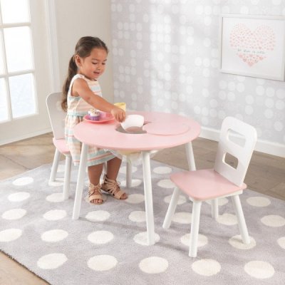 Kidkraft set stůl a 2 židle růžovobílý – Zboží Mobilmania
