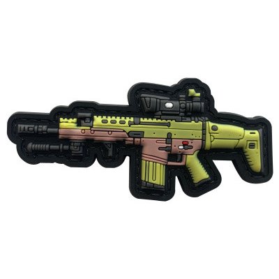 ARMED PATCHES 3D PVC velcro nášivka s motivem zbraně SCAR 2 – Zboží Dáma