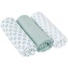 Plenky LÄSSIG bavlněné SWADDLE BLANKET 85x85cm Little Chums Star Light Mint 3 ks