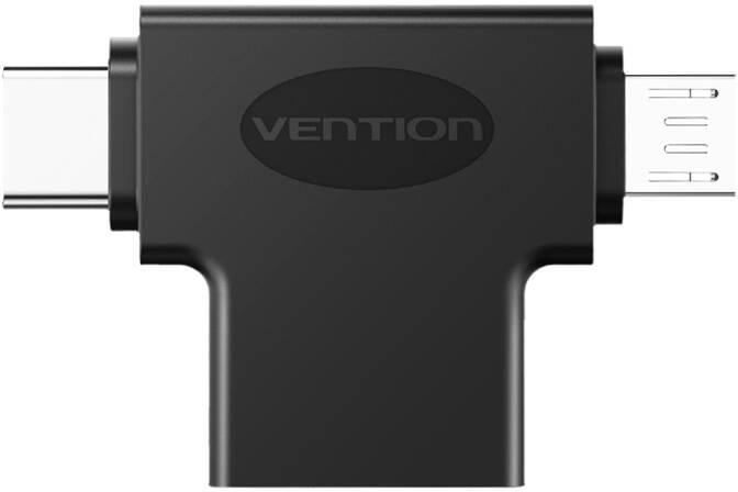 Vention OTG Adapter Black micro USB + USB-C to USB for Android CDIB0