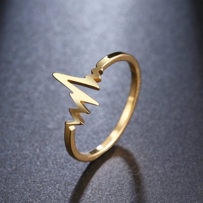STYLE4 Prsten Puls, zlatá ocel Velikost prstenu: 50
