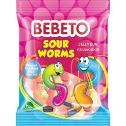 BEBETO Sour Worms - želé červy 80 g