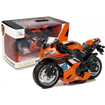LEAN Toys Sportovní motocykl se zvuky oranžová 1:14
