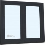 KNIPPING Plastové okno - 70 AD, 1500x1500 mm, O+OS klapačka, antracit Barva, imitace: antracit/bílá (jednostranně) – Hledejceny.cz