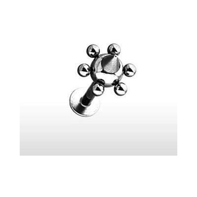 Šperky eshop piercing do brady labret s hrotem a kuličkami kolem C2.11 – Zboží Dáma