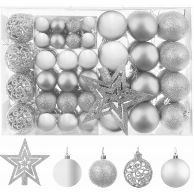 Maxo Sada 100 vánočních koulí hvězda stříbrná Stříbrná – Zboží Mobilmania