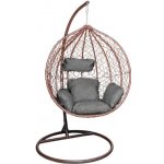 Textilomanie závěsné křeslo KOKON se stojanem hnědé – Zboží Dáma