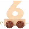 Dřevěná hračka Small Foot Vagónek vláčkodráhy přírodní číslice číslo 6