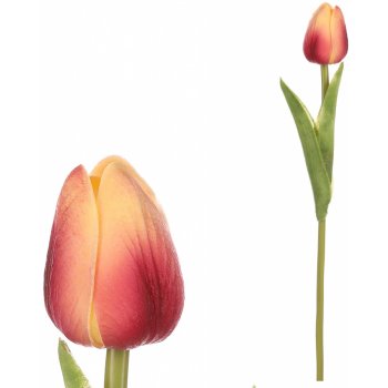 Tulipán mini , barva žluto-růžová Květina umělá pěnová KN5112 YEL-PINK