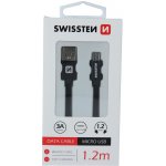 SWISSTEN TEXTILE datový kabel USB microUSB 1.2m – Zbozi.Blesk.cz