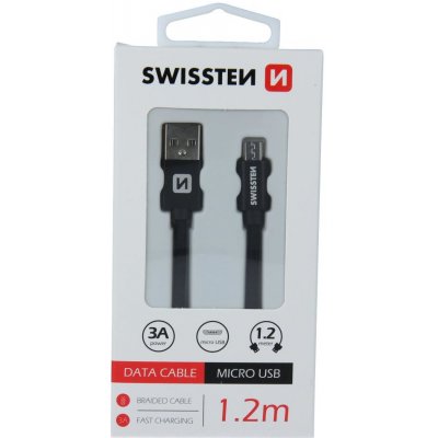 SWISSTEN TEXTILE datový kabel USB microUSB 1.2m