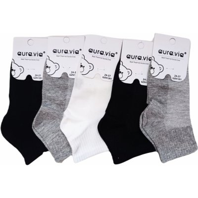Bavlněné ponožky Auravia - černé, bílé, šedé 5 ks Barva: barevné, Velikost: 28-31
