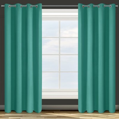 Design 91 ZATEMŇOVACÍ ZÁVĚS NA KROUŽCÍCH PARISA 135X250 CM TYRKYSOVÁ – Hledejceny.cz