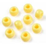 Akrylové korálky - pony beads - žluté - 6 x 9 mm - 10 ks – Sleviste.cz