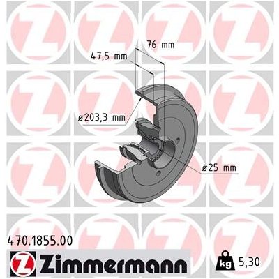 Brzdový buben ZIMMERMANN 470.1855.00 | Zboží Auto