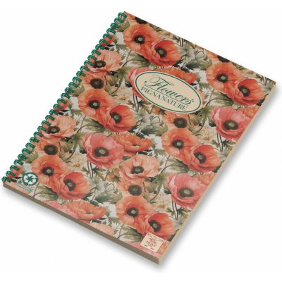 Pigna kroužkový blok Nature Flowers A4 čtverečkovaný 135 listů – Zboží Živě