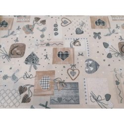 Dekorační látka TM PATCHWORK beige šíře 140 cm