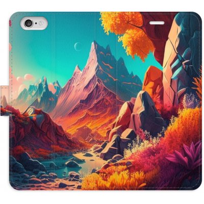 Pouzdro iSaprio Flip s kapsičkami na karty - Colorful Mountains Apple iPhone 6 / 6S – Zboží Mobilmania