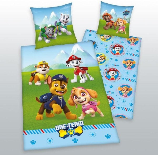 AYMAX SPRL Set Biancheria Da Letto Paw Patrol Per Bambini - 140x200 Cm Con Federa, Lenzuola Ufficiali Per Sogni Da Eroe - 3