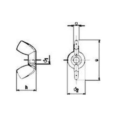 matice M6 A2 NEREZ křídlová AT DIN 315 – Zboží Mobilmania