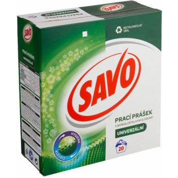 Savo Universal bez chloru prací prášek na barevné a bílé prádlo 20 PD od  175 Kč - Heureka.cz
