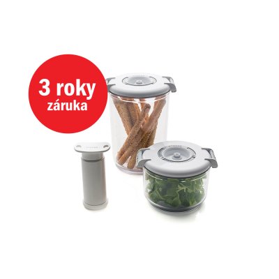 STATUS Tritan 3dílný set kulatých vakuových dóz 177305 bílá – Hledejceny.cz