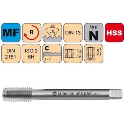 NÁSTROJE CZ Sadový závitník M24x1 III ISO2 HSS DIN 2181 - 0300 - CZZ0300-M24X1-III-ISO2 – Hledejceny.cz