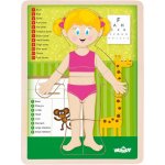Woody oboustranné puzzle lidské tělo dívka anglicky – Sleviste.cz