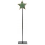 DRAGIMEX Vánoční dekorace dřevěná hvězda kovový podstavec sv.zelená 58x12,5x8 cm – Hledejceny.cz