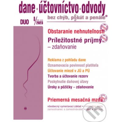 Dane, účtovníctvo, odvody č. 8 / 2023 - Zdaňovanie príležitostných príjmov - Poradca s.r.o. – Hledejceny.cz