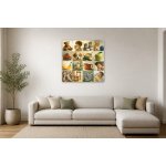 Obraz na plátně – Koláž prvních slov s dětskými motivy 100 × 100 cm – Hledejceny.cz