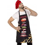 2P Servis Zástěra Hamburguesa 100% pes 80x69cm černá potisk 100% PES hamburger – Hledejceny.cz