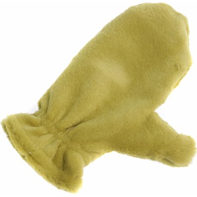 Splus Kožešinová masážní rukavice z králičí kožešiny MAR37 hnědá zelená