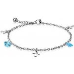 Šperky4U dámský ocelový náramek na nohu tyrkysové kamínky RN1147-Q – Zboží Mobilmania