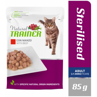 Natural Trainer Cat STERILISED hovězí 85 g