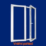 DOMO-OKNA Balkonové dveře dvoukřídlé otevíravé + sklopné antracit / bílá pravé 185 x 230 cm