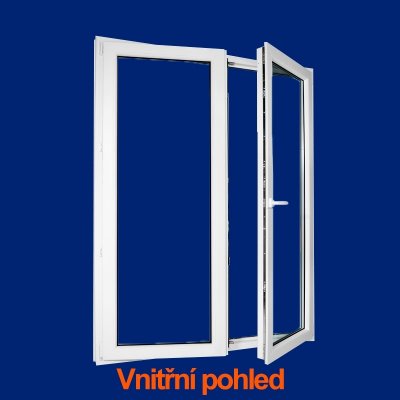 DOMO-OKNA Balkonové dveře dvoukřídlé otevíravé + sklopné bílé pravé 190 x 200 cm – Sleviste.cz