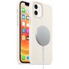 Pouzdro a kryt na mobilní telefon Apple Pouzdro AppleKing silikonové s podporou nabíjení Magsafe iPhone 12 mini - bílé
