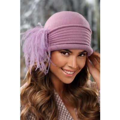 Krumlovanka dámská zimní čepice s aplikací peří W-0626/628 starorůžová – Hledejceny.cz