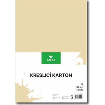 Barevná čtvrtka, 50ks, A4, 180g/m2, krémová – Sleviste.cz