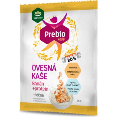 TOPNATUR Prebio ovesná kaše mléčná banán s proteinem 65 g – Hledejceny.cz